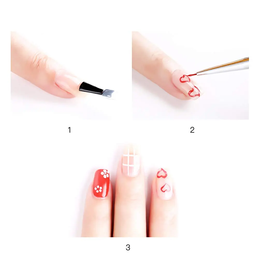 LINMANDA 3pcs Rose Gold Nail Liner Brush Nail Design Brushes Thin Nail Art Brush Liner Brush for Nail Art Nail Art Pens