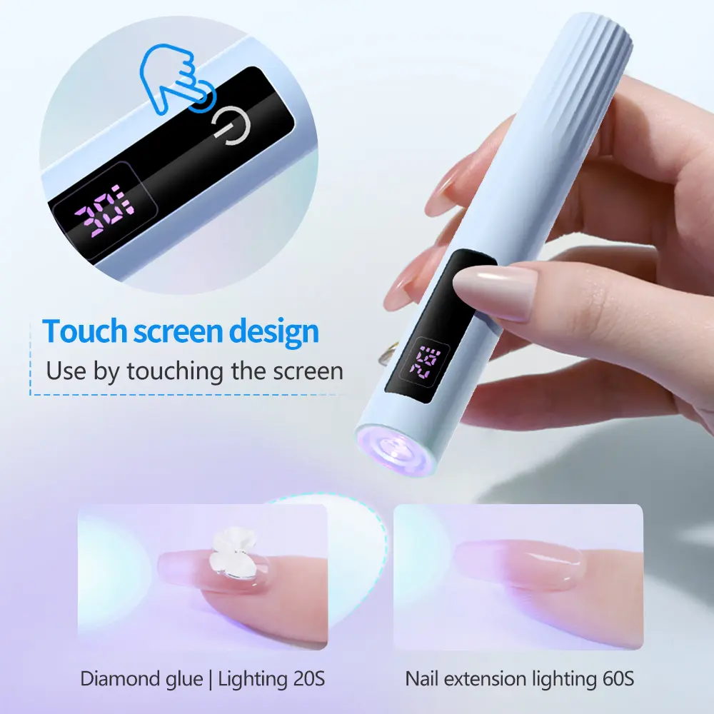 LINMANDA Handheld Touch Screen UV Lamp Mini Nail Dryer with LED Screen USB Fast Curing Nail Lamp for Nail Lovers or Nail Salons