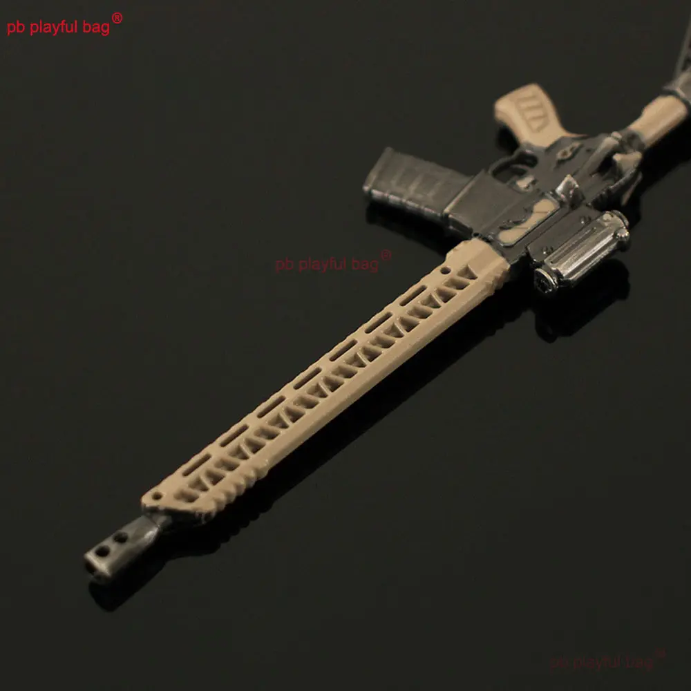 9cm Mini Gun Model Keychain Model MK107 Weapon Metal Decoration Pendant Car Key Chain CS Game Collection Toy Kids Gift ZG384