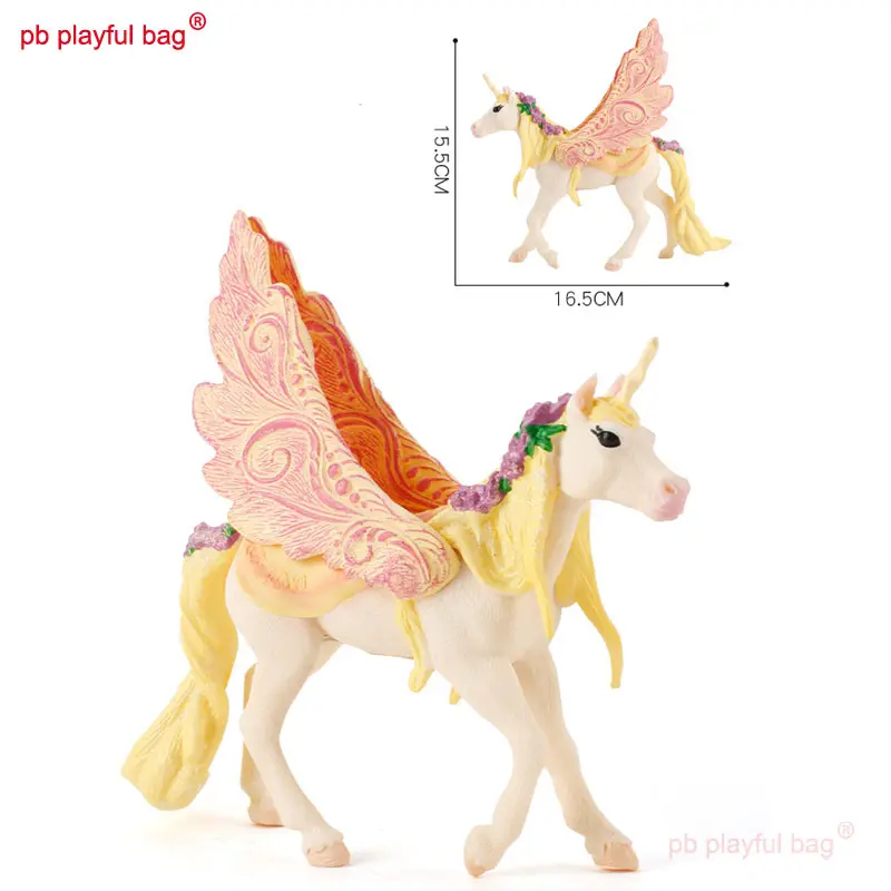 Cartoon Animal Horse Action Figure Elf Unicorn Pegasus Rainbow Animal Model Children's Toys Creative Desktop Decorations HG161