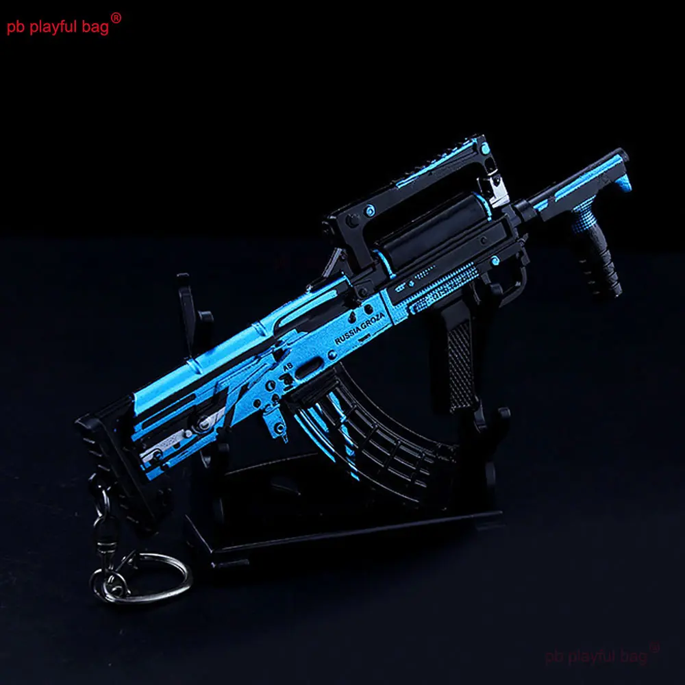 14.5cm Gaming Peripherals GROZA Rifle Mini Toy Gun Metal Weapons Figures Model Keychain Kids Toys Adult CS Decoration ZG309