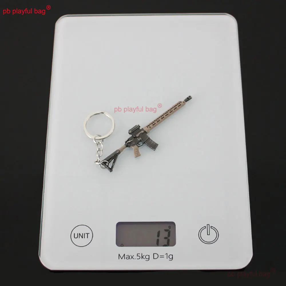 9cm Mini Gun Model Keychain Model MK107 Weapon Metal Decoration Pendant Car Key Chain CS Game Collection Toy Kids Gift ZG384