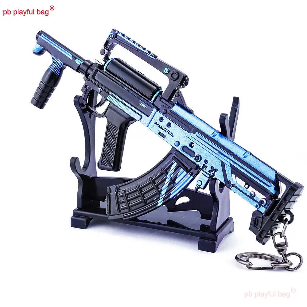 14.5cm Gaming Peripherals GROZA Rifle Mini Toy Gun Metal Weapons Figures Model Keychain Kids Toys Adult CS Decoration ZG309