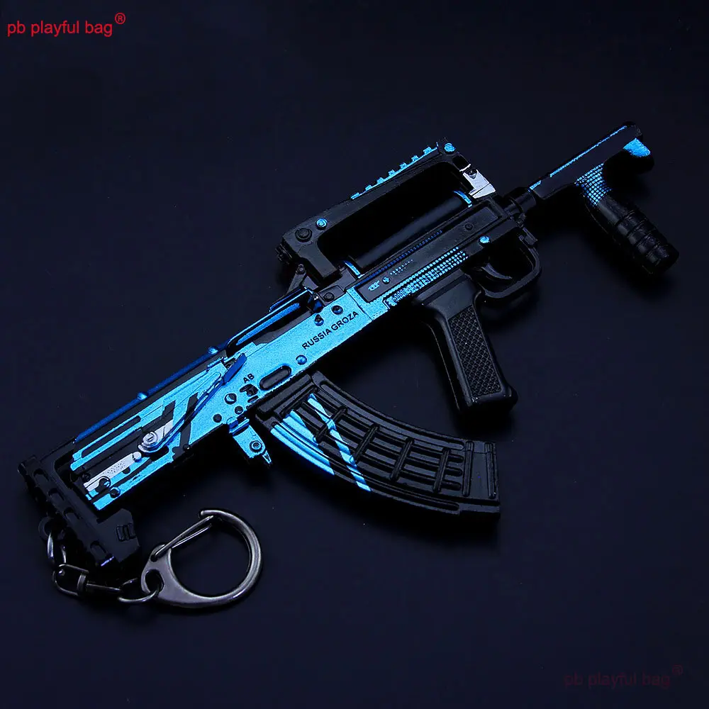 14.5cm Gaming Peripherals GROZA Rifle Mini Toy Gun Metal Weapons Figures Model Keychain Kids Toys Adult CS Decoration ZG309