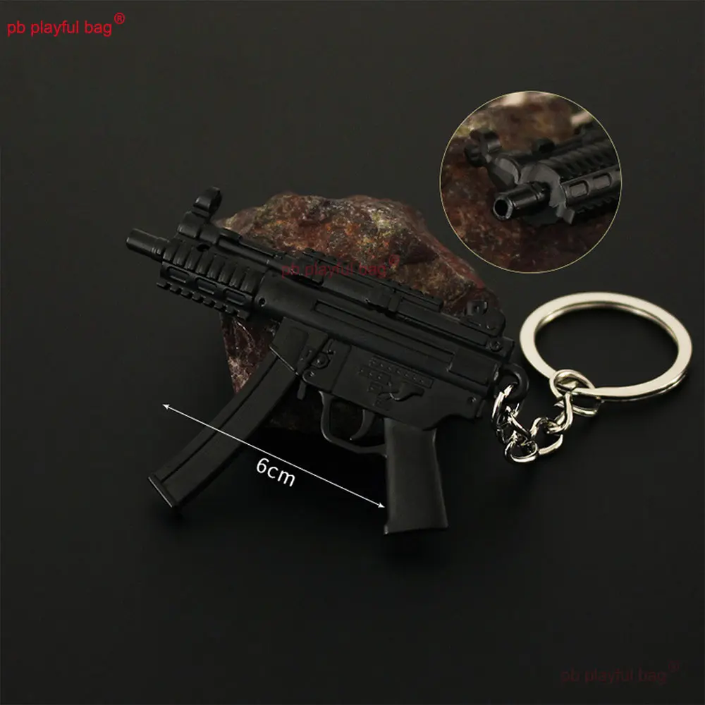 Mini Weapon Model Pendant G36C MP5K Gun Model Keychain Metal Decoration Pendant  CS Game Collection Toy Kid Christmas Gift ZG392