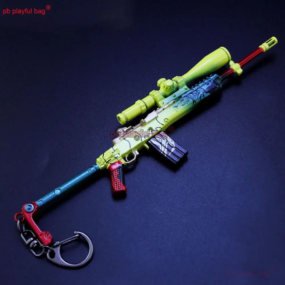 175mm Mini-14 Light Sniper Rifle Metal Toy Gun Model Game Peripheral Keychain Pendant Action Figures Kids Toy Gift ZG402