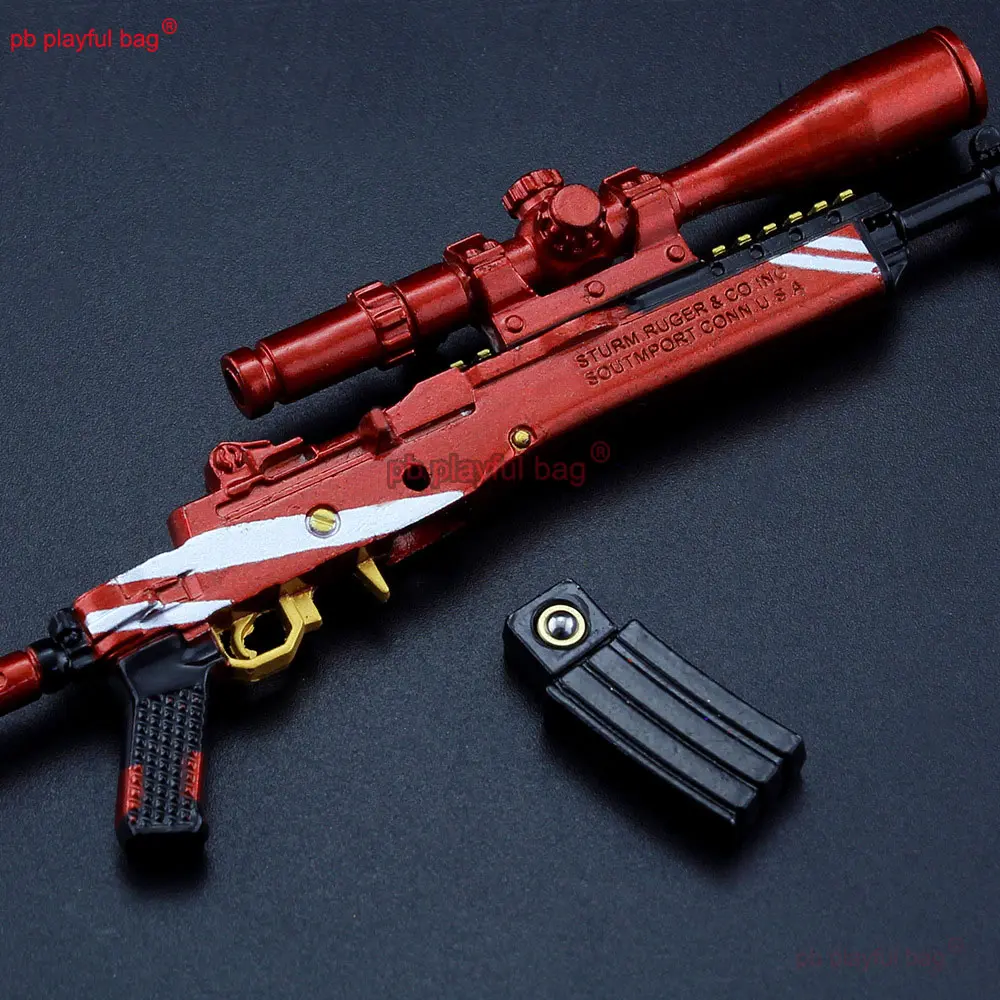 175mm Mini-14 Light Sniper Rifle Metal Toy Gun Model Game Peripheral Keychain Pendant Action Figures Kids Toy Gift ZG402