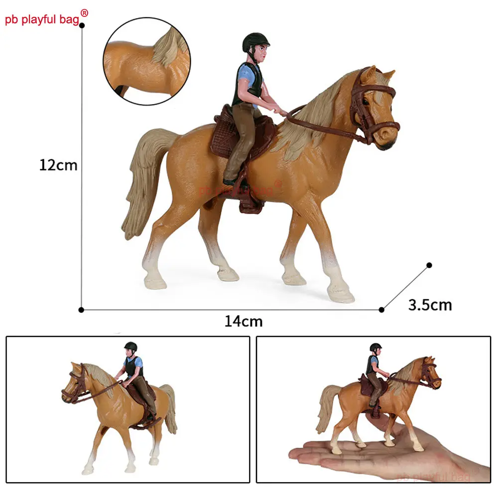 Children's Toys Hollow Horse Racing Simulated Animal Horse Model Decorative Ornament Jockey Action Figure Christmas Gifts HG347