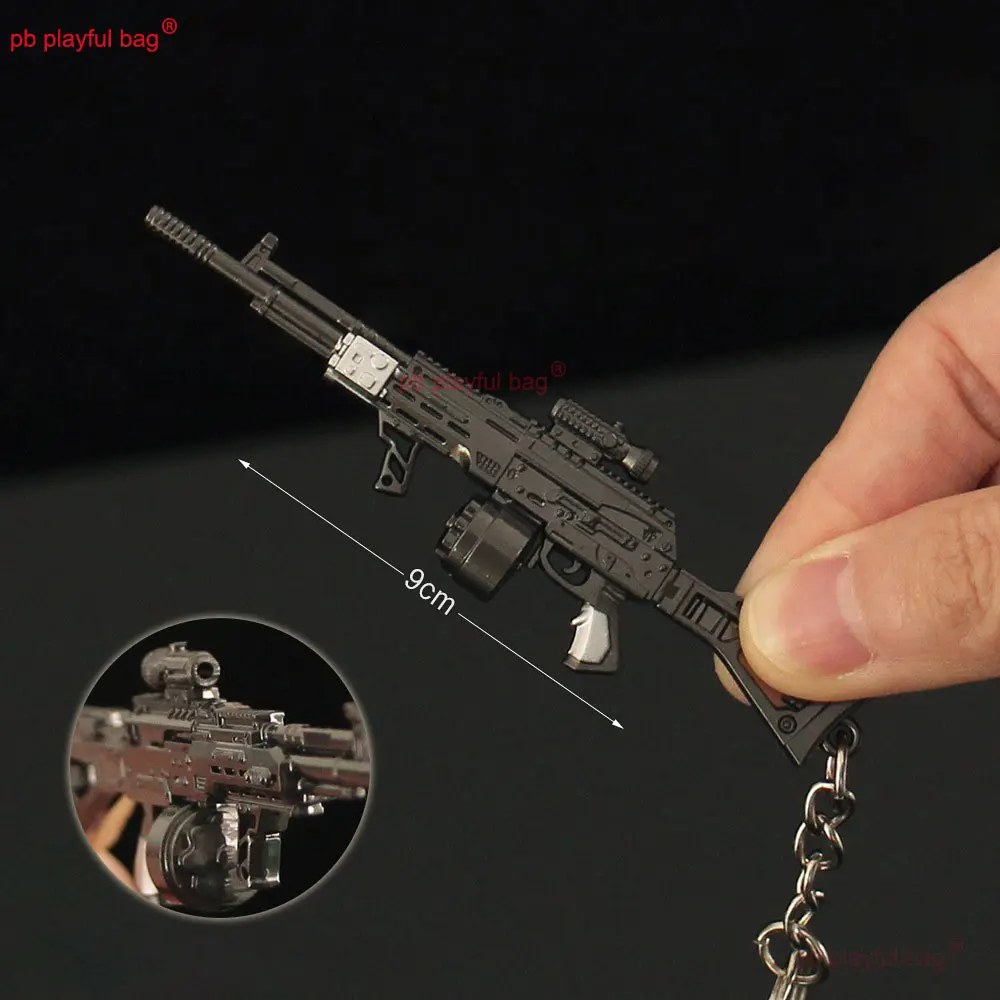 Mini AEK Rifle Model Alloy Gun Keychain Pendant CS Game Weapon Collect Decorative Toys Action Figure Kids Christmas Gifts ZG395