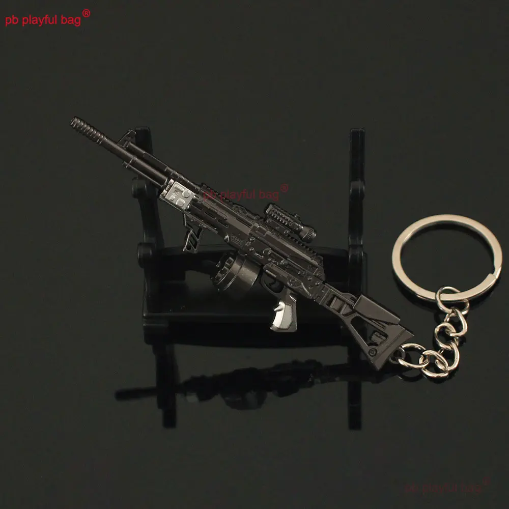 Mini AEK Rifle Model Alloy Gun Keychain Pendant CS Game Weapon Collect Decorative Toys Action Figure Kids Christmas Gifts ZG395