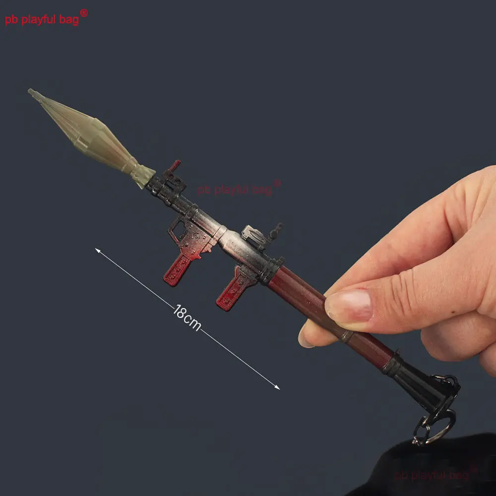 18cm Detachable PRG7 Rocket Launcher Model Alloy Small Gun keychain Toy Pendant Action Figures Children Gifts Decoration HG370