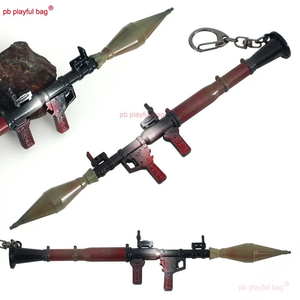 18cm Detachable PRG7 Rocket Launcher Model Alloy Small Gun keychain Toy Pendant Action Figures Children Gifts Decoration HG370