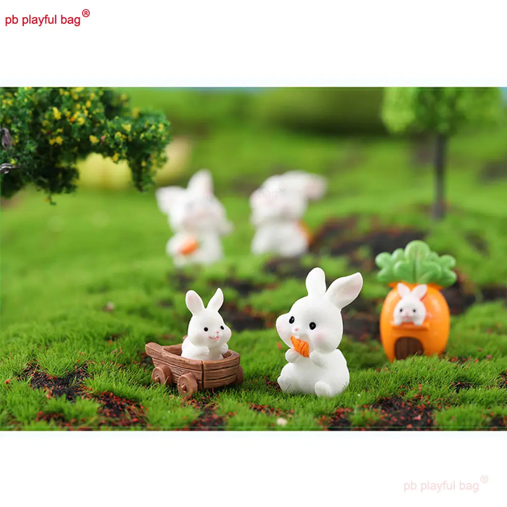 Micro Landscape Gardening Decorations Cute Cartoon Carrot Rabbit Animal Figurines Accessories Crafts Toy Kids Gift ZG301