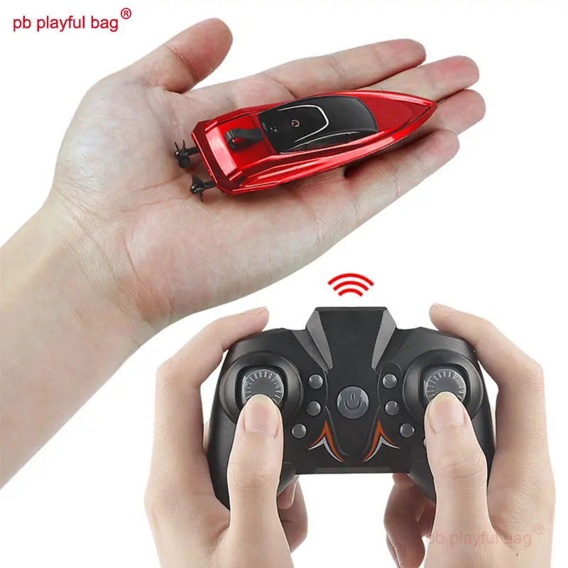 PB Playful Bag 2.4GHz Mini Speed High Speed LED Lights Electric Remote Control Ship Racing Rowing Model Kids Toys Gift VG51