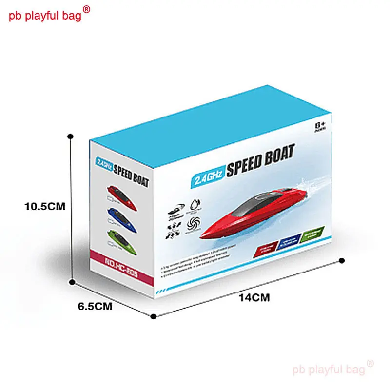 PB Playful Bag 2.4GHz Mini Speed High Speed LED Lights Electric Remote Control Ship Racing Rowing Model Kids Toys Gift VG51