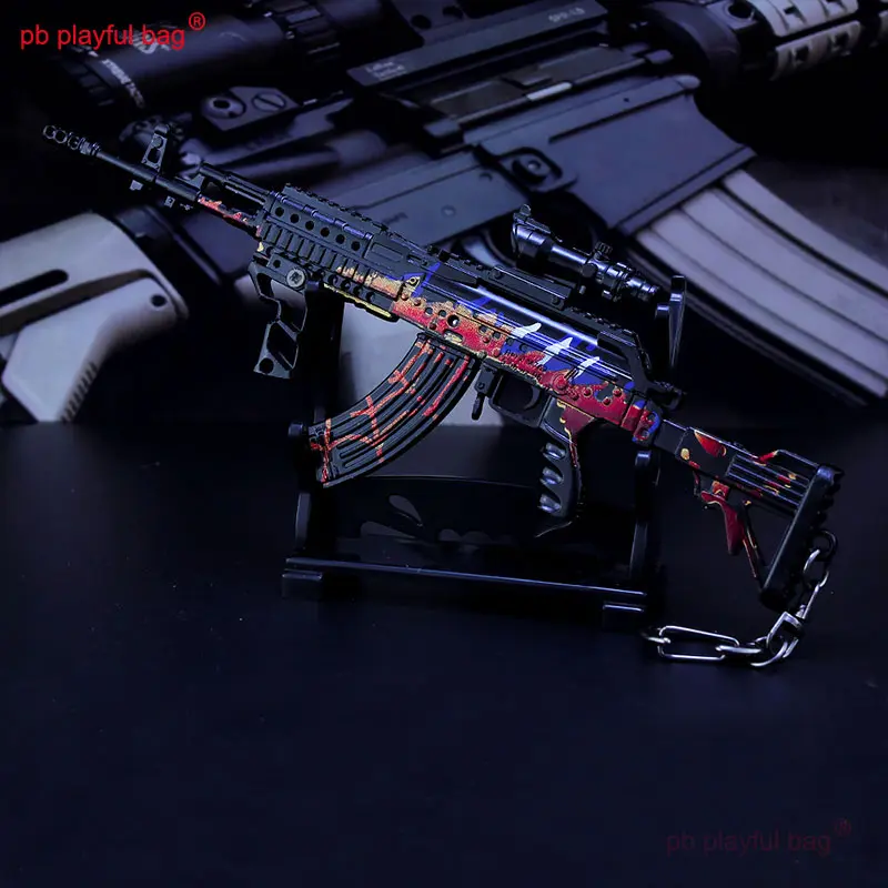 18CM Weapon Model Figures M762 Metal Toy Gun CS Game Peripheral Keychain Accessories Adult Collection Toy Kid Gift HG294