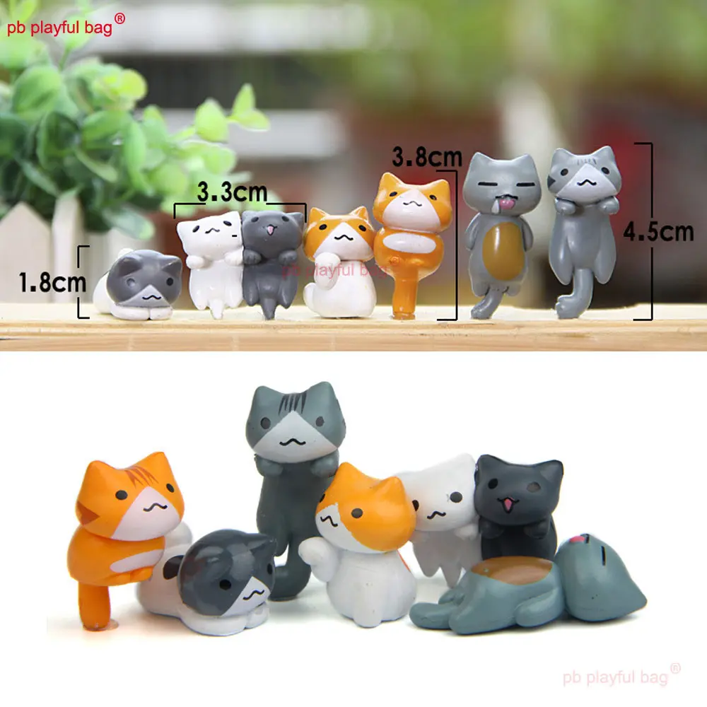 6 Pcs/Set Cute Japanese Cats Action Figure DIY Micro Landscape Bonsai Ornaments Kawaii Doll Kids Toys Gifts Lucky Cat ZG345