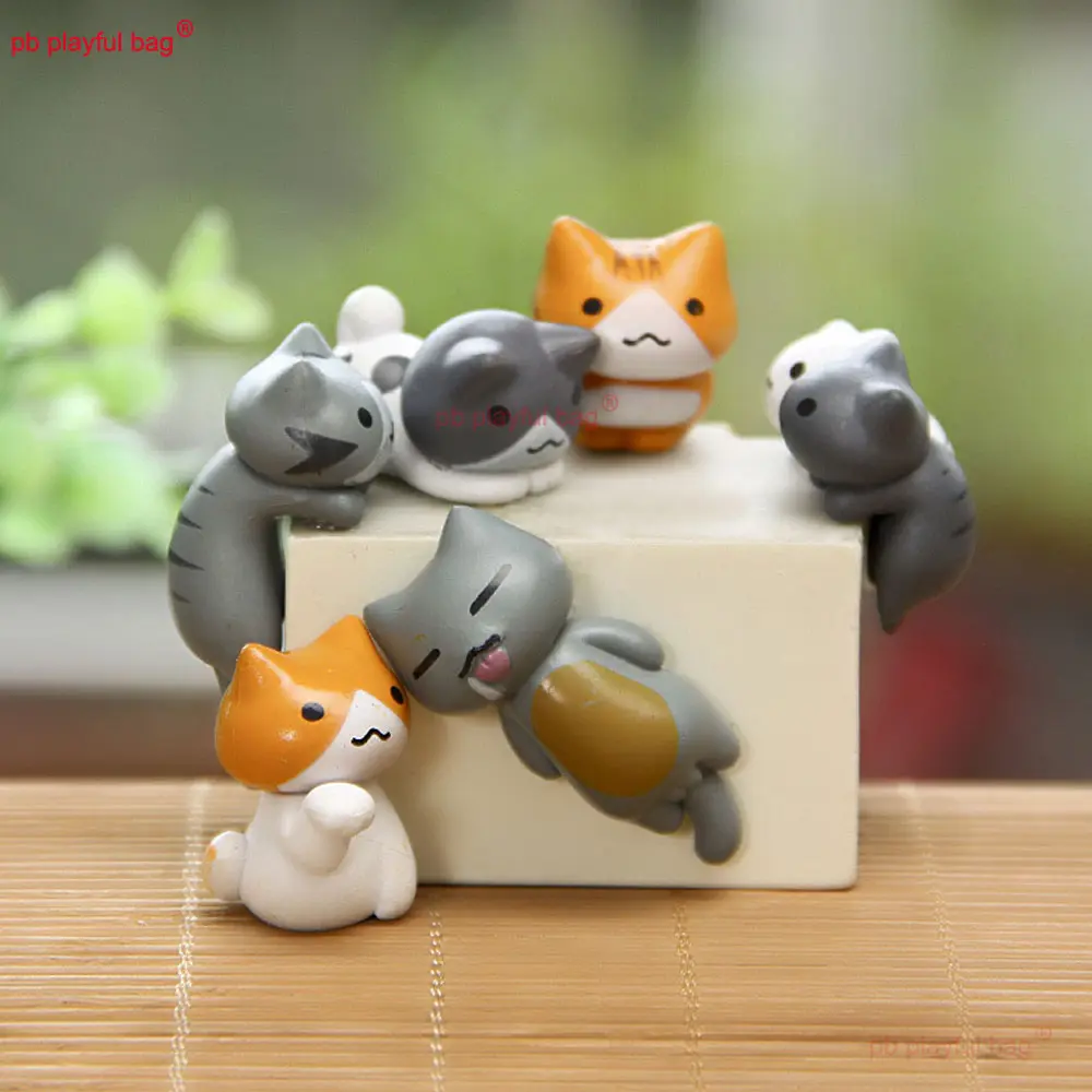 6 Pcs/Set Cute Japanese Cats Action Figure DIY Micro Landscape Bonsai Ornaments Kawaii Doll Kids Toys Gifts Lucky Cat ZG345