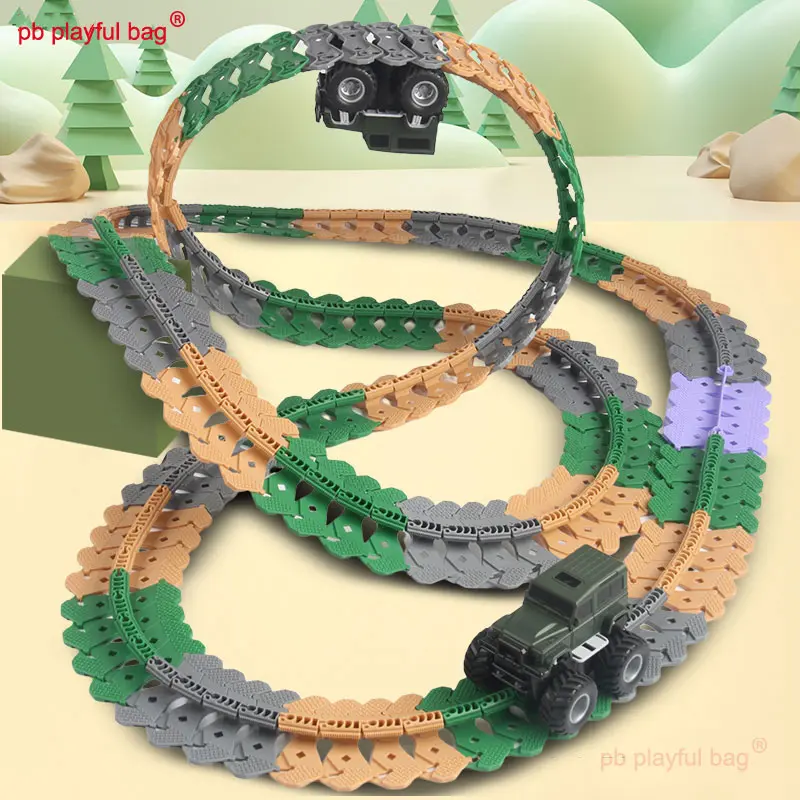 Electric Jeep Anti Gravityy DIY Puzzle Building Block Assembly Track Roller Coaster Children's Toy Car Christmas Gift VG49