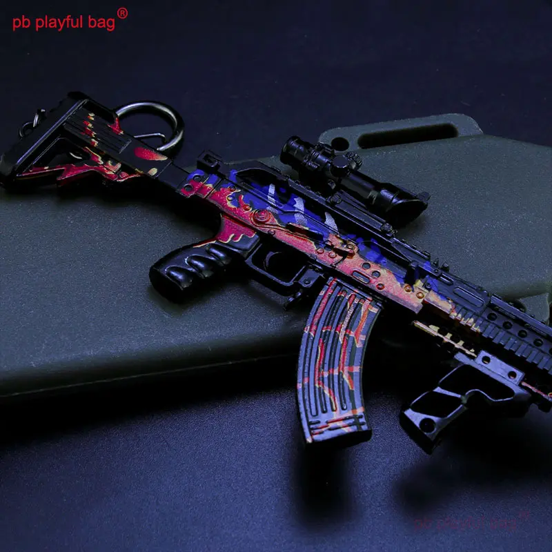 18CM Weapon Model Figures M762 Metal Toy Gun CS Game Peripheral Keychain Accessories Adult Collection Toy Kid Gift HG294