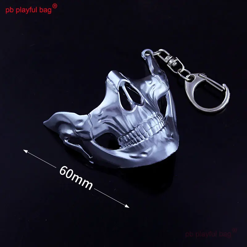 5.5cm Mini Skeleton Mask Keychain Metal Pendant Model Action Figures Game Props Kids Toy Decorations Creative Gifts ZG194