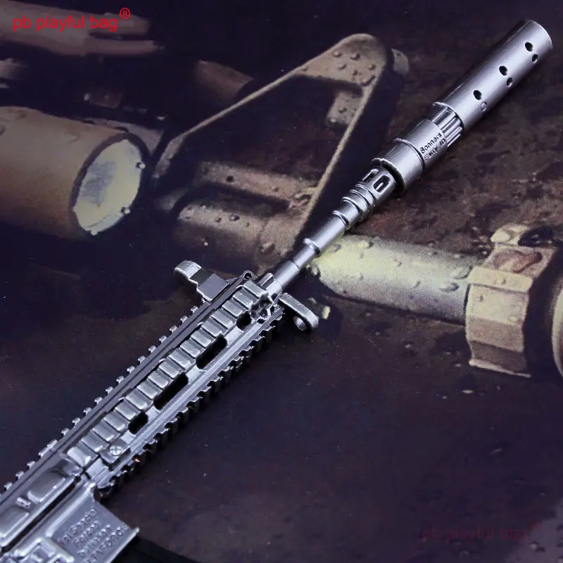 20cm CS Game Tactical Equipment Model HK416 M416 Zinc Alloy Toy Gun Metal Keychain kids Christmas Gifts Mini Decoration HG288