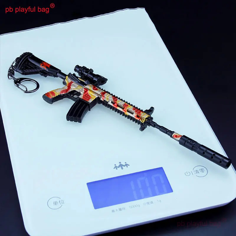 20cm CS Game Tactical Equipment Model HK416 M416 Zinc Alloy Toy Gun Metal Keychain kids Christmas Gifts Mini Decoration HG288