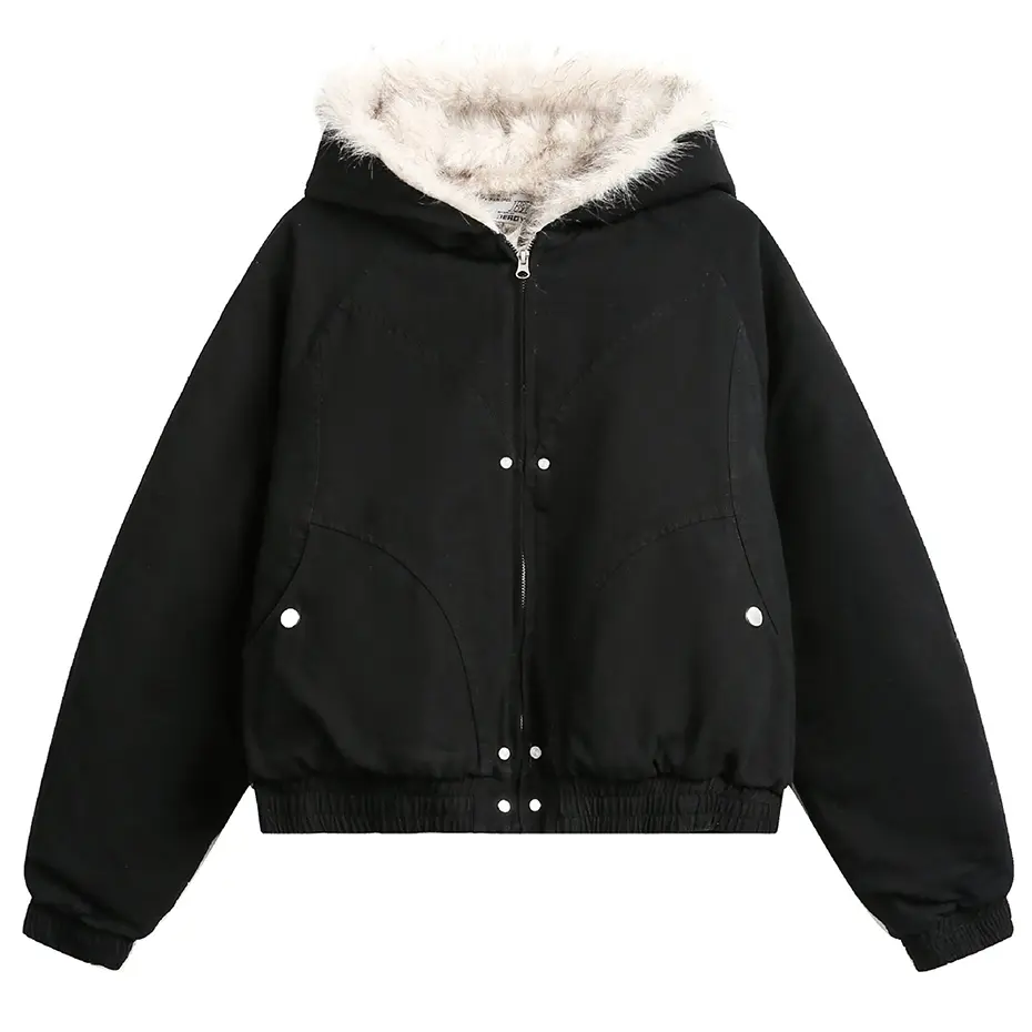 Men's Winter Jackets Padded Coat Thicken Warm Parkas Fur Collar Outwear Streetwear Harajuku Oversized Jacket