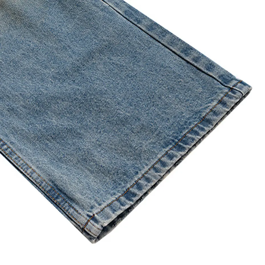 Luxury Designer Jeans Men's Vintage Distressed Ripped Blue Denim Pants Hi Street Baggy Jeans Trousers for Male