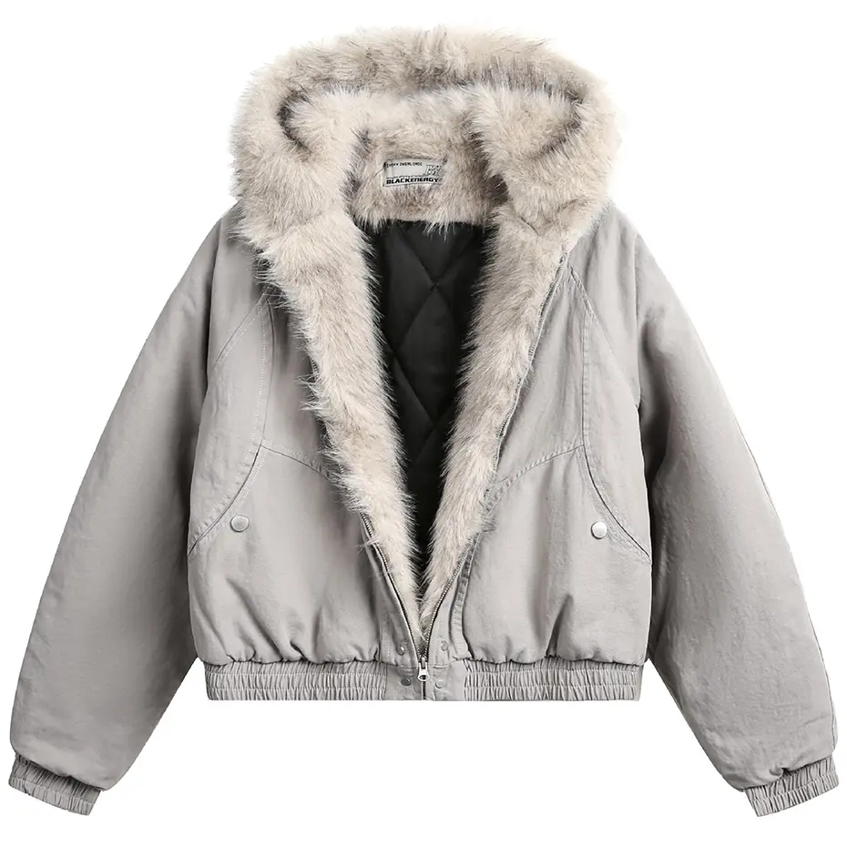 Men's Winter Jackets Padded Coat Thicken Warm Parkas Fur Collar Outwear Streetwear Harajuku Oversized Jacket