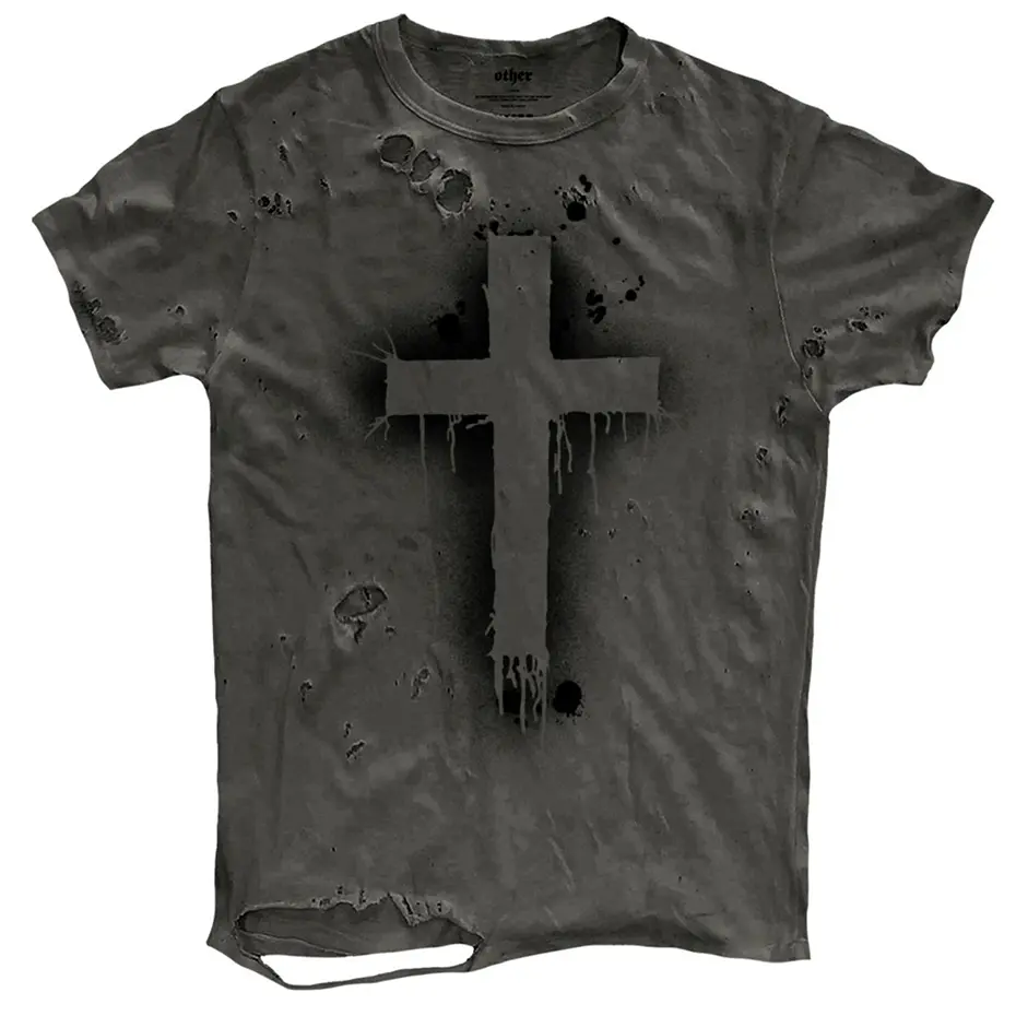 Graffiti Punk Men T Shirts Harajuku Streetwear Ripped Tshirt Summer Casual Loose Tee Tops Hip Hop T-shirt