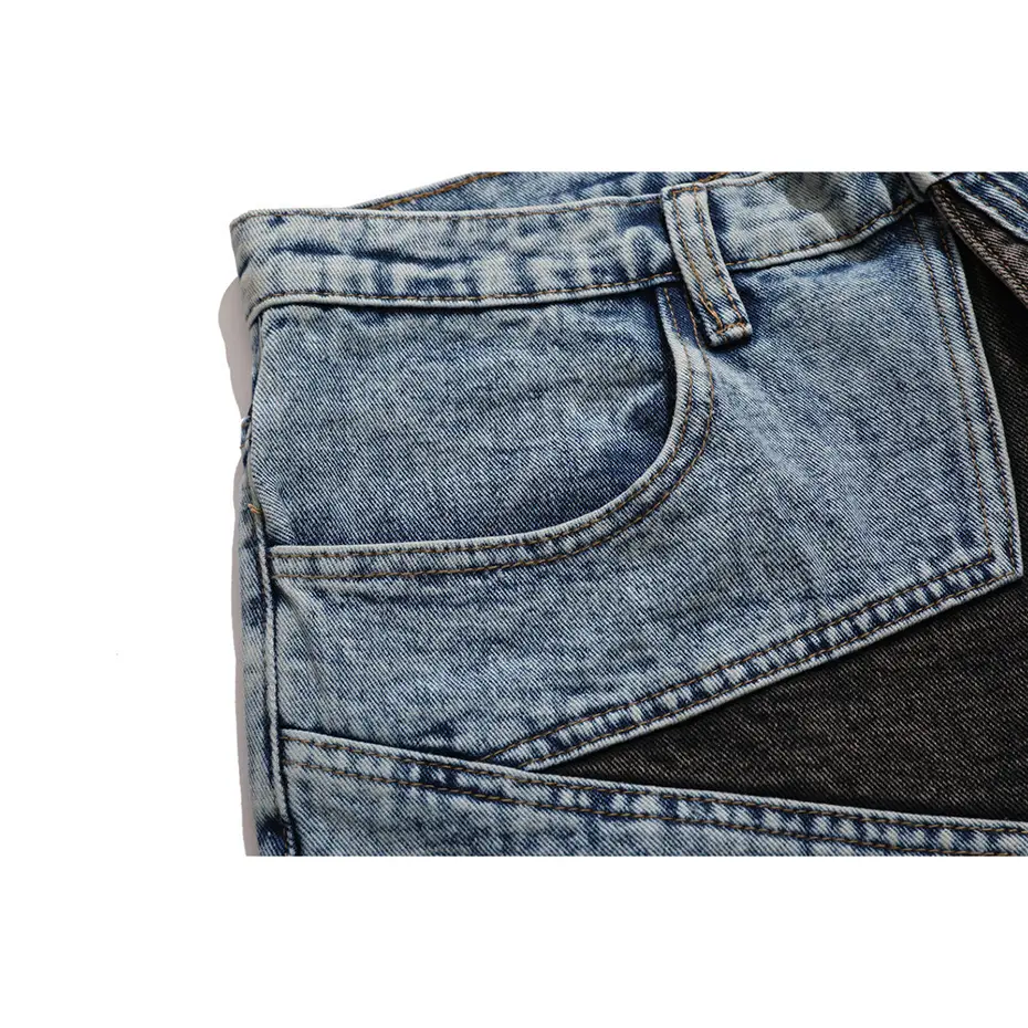Streetwear Harajuku Denim Shorts 2025 New Men Patchwork Oversized Hip Hop Blue Jeans Shorts Summer Casual Loose Shorts