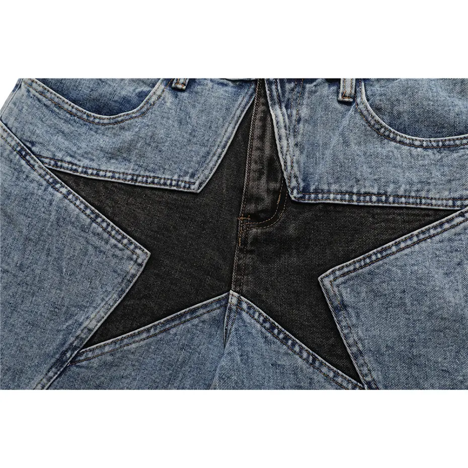 Streetwear Harajuku Denim Shorts 2025 New Men Patchwork Oversized Hip Hop Blue Jeans Shorts Summer Casual Loose Shorts