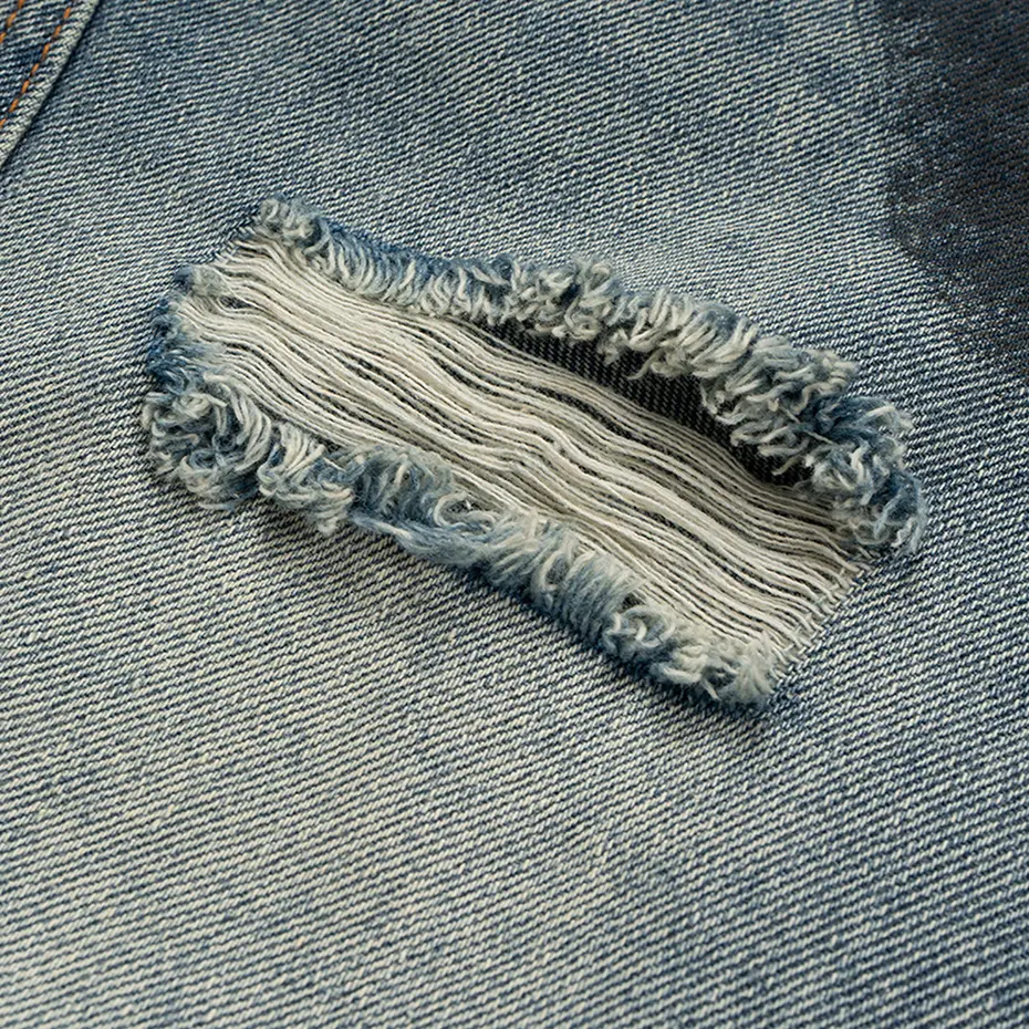 Men's Vintag Baggy Jeans Ripped Loose Straight Denim Pants Streetwear Harajuku Hip Hop Jeans for Male