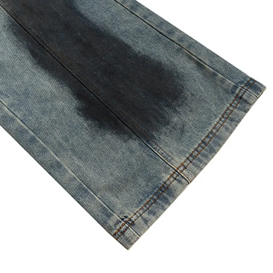 Men's Vintag Baggy Jeans Ripped Loose Straight Denim Pants Streetwear Harajuku Hip Hop Jeans for Male