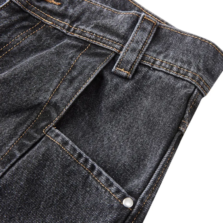 Men Hi Street Baggy Jeans Pleated Loose Straight Denim Pants Streetwear Harajuku Hip Hop Jeans for Male