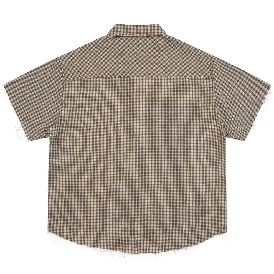 Men Vintage Shirts Printed Streetwear Hip Hop Oversized Grunge Loose Shirts Short Sleeve Button Up Blouse Tops
