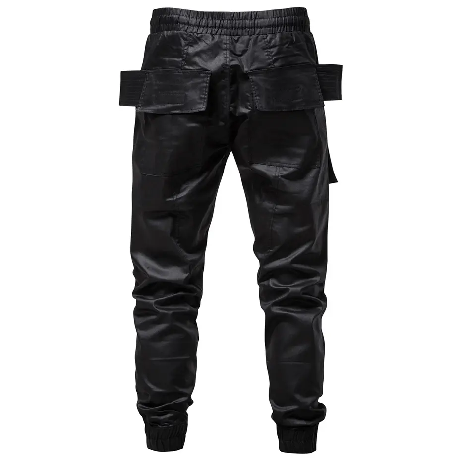 Punk Pants Multi Pockets Cargo Pants Joggers Men Black Techwear Harajuku Hip Hop Streetwear Trousers