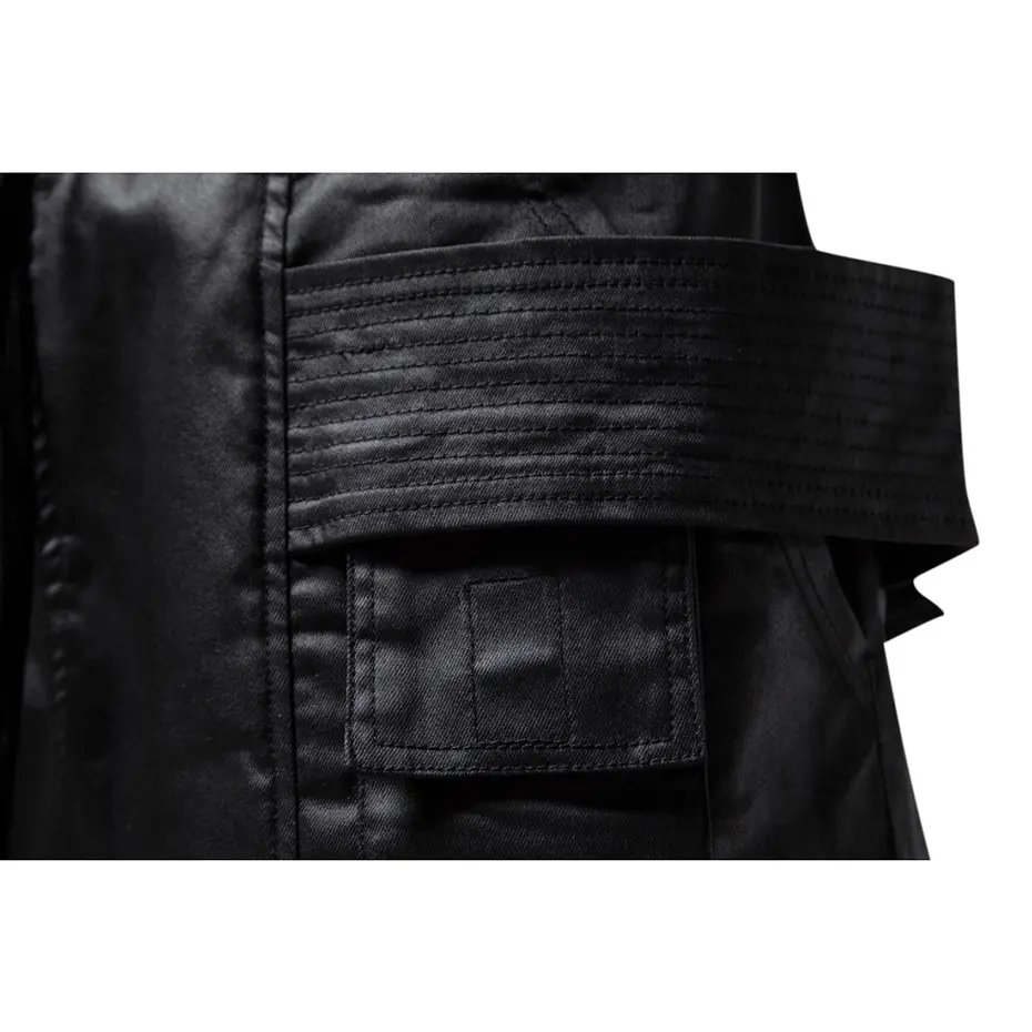 Punk Pants Multi Pockets Cargo Pants Joggers Men Black Techwear Harajuku Hip Hop Streetwear Trousers