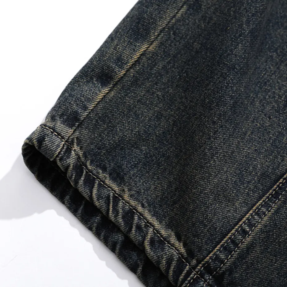 Side Pocket Vintage Baggy Jeans Streetwear Harajuku Hip Hop Jeans Unisex Retro Loose Straight Denim Pants