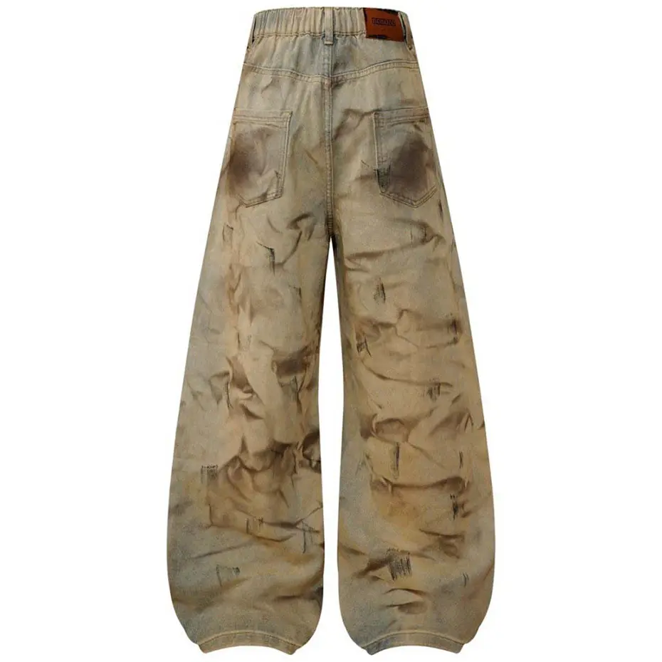 Vintage Baggy Jeans Loose Wide Leg Denim Pants Men Streetwear Harajuku Hip Hop Jeans Trousers