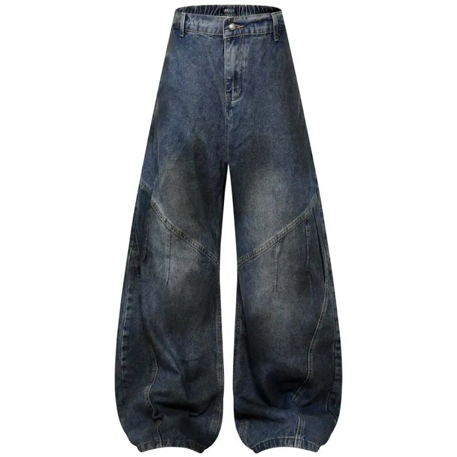 Vintage Baggy Jeans Loose Wide Leg Denim Pants Men Streetwear Harajuku Hip Hop Jeans Trousers