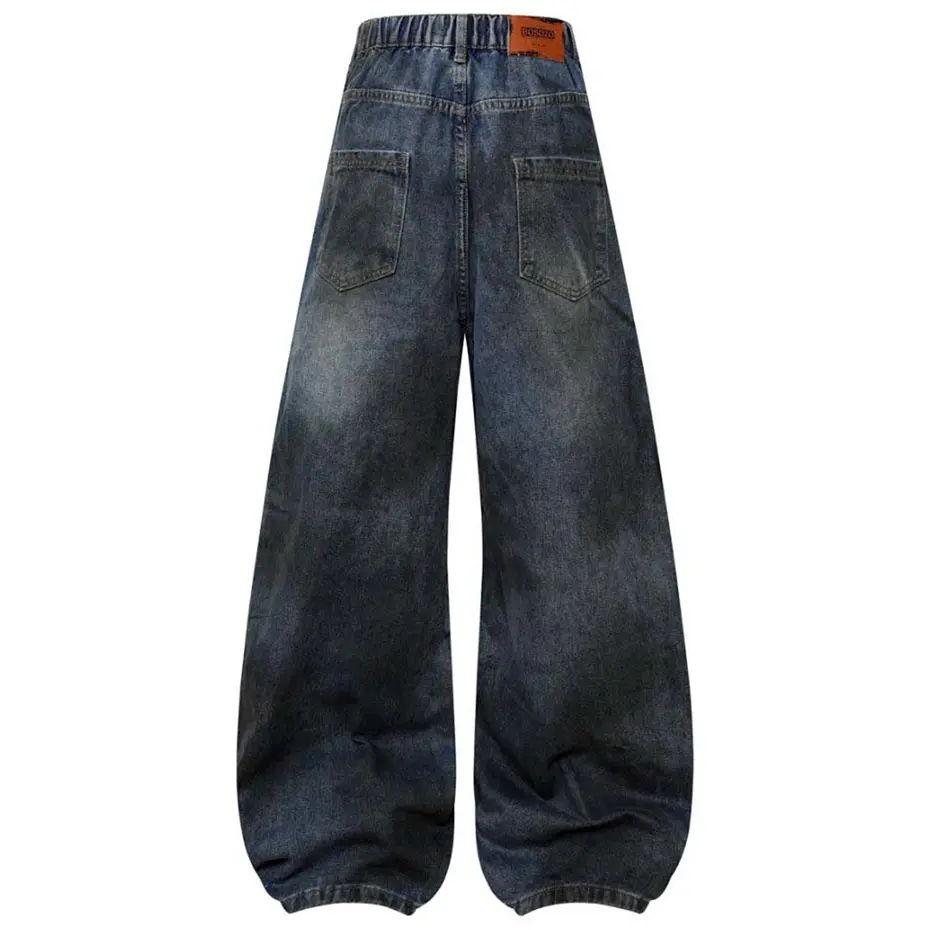 Vintage Baggy Jeans Loose Wide Leg Denim Pants Men Streetwear Harajuku Hip Hop Jeans Trousers