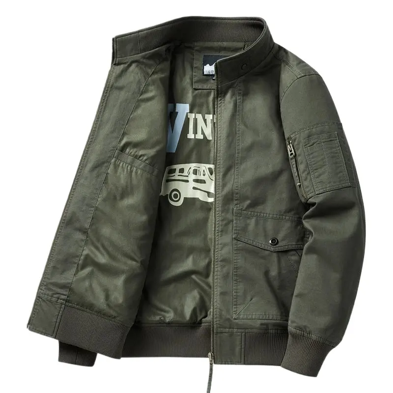 New Autumn Men Multiple Pockets Cargo Jackets Loose Tooling Cargo High Quality Male Cotton Casual Jackets Men's Clothing Size 4X
