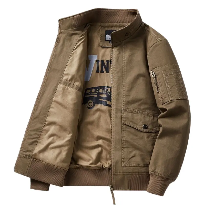 New Autumn Men Multiple Pockets Cargo Jackets Loose Tooling Cargo High Quality Male Cotton Casual Jackets Men's Clothing Size 4X