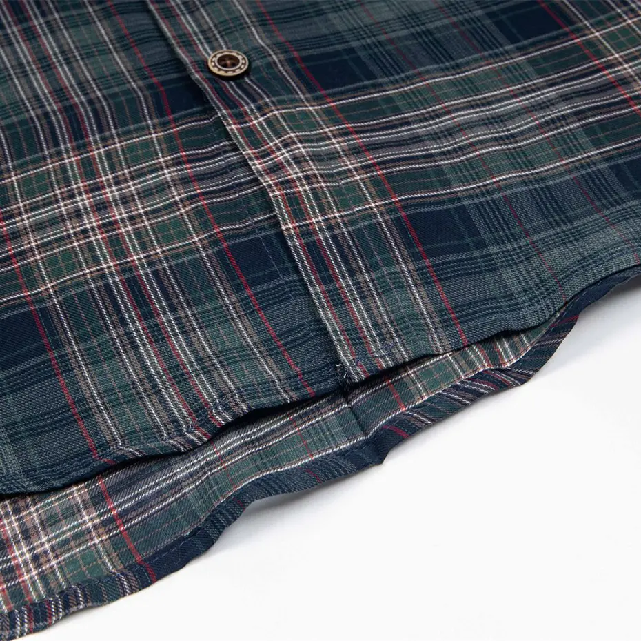 Vintage Shirts with Necktie Unisex Varsity Shirts Vintage Plaid Short Sleeve Button Up Blouse Japan Style Oversized Shirts