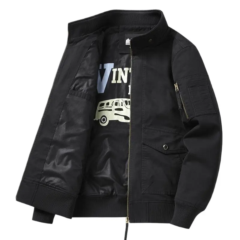 New Autumn Men Multiple Pockets Cargo Jackets Loose Tooling Cargo High Quality Male Cotton Casual Jackets Men's Clothing Size 4X