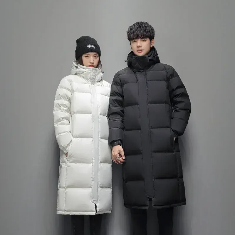 New Winter Long Puffer Jackets for Men and Women Hooded Casual Duck Down Coats Quality Couples Outdoor Windproof Warm Jackets 5X