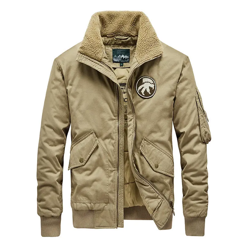 Men Bomber Jackets Multi-pocket Tooling Coats Winter Down Jackets High Quality Male Loose Warm Parkas Outwear Casual Winter Coat