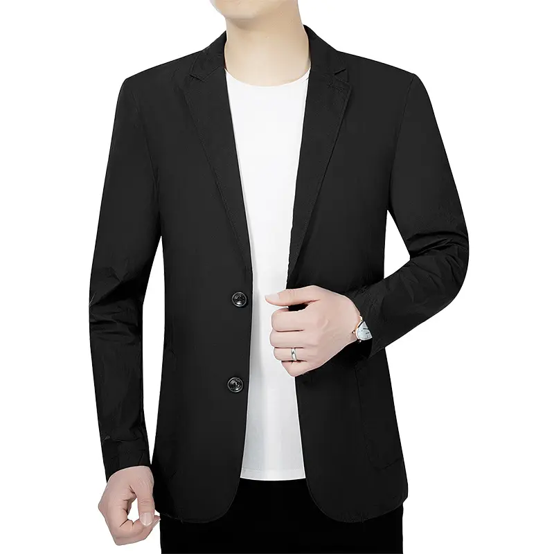 New Summer Man Ice Silk Breathable Sunscreen Blazers Jackets Business Casual Suits Coats Male Slim Elastic Thin Blazers Jackets